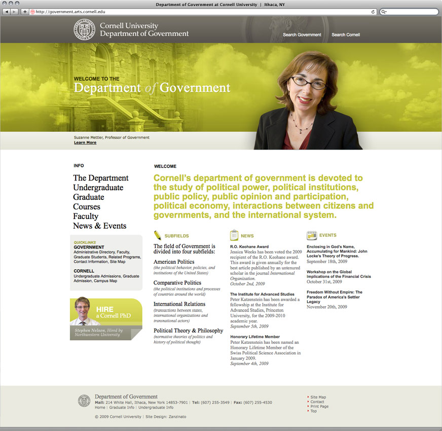 Department of Government at Cornell University Website