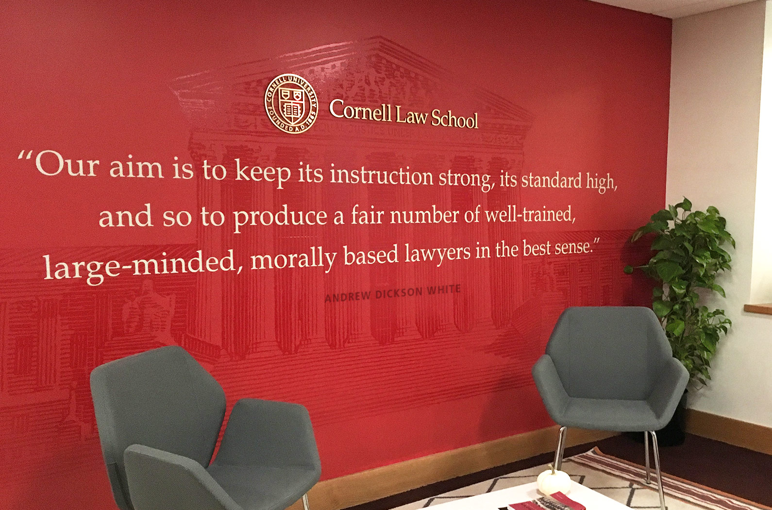 Cornell Law School Admissions Office Wall Signage