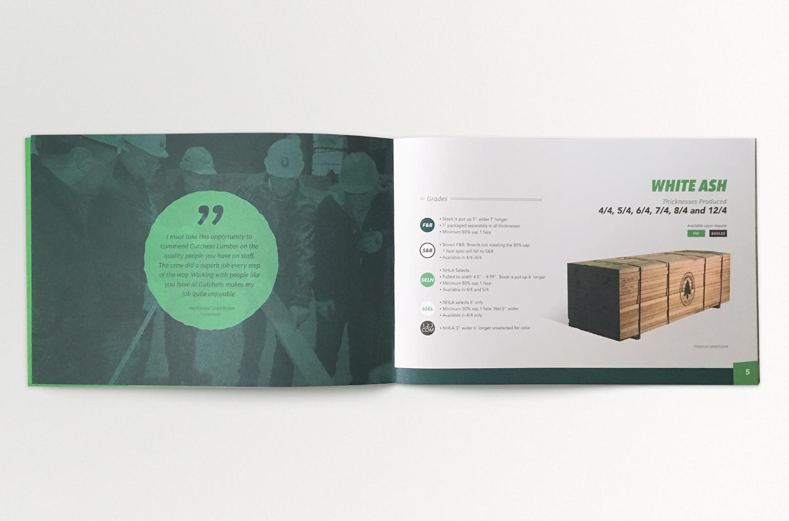 Gutchess Lumber Sales Brochure White Ash Product Spread