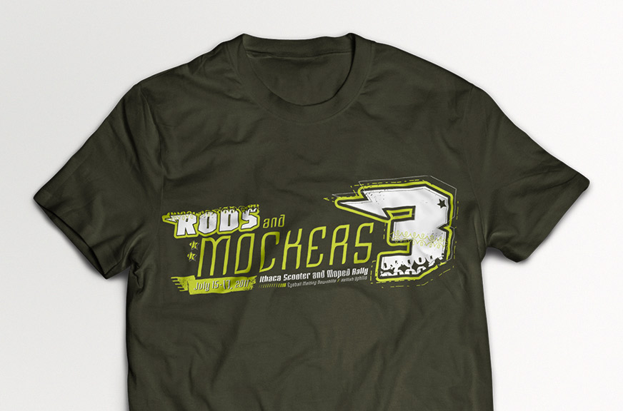 Ithaca Scooter and Moped Rally - Rods and Mockers 3 T-Shirt